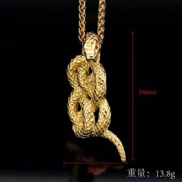 Stainless steel gold-plated snake pendant - 图片 5