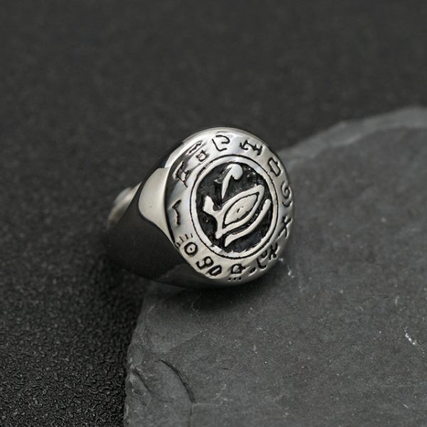Ancient Egyptian Horus Eye Stainless Steel Ring, Pharaoh Eagle Head God's Eye Ring