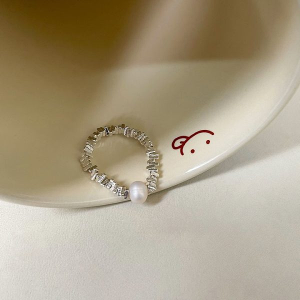 S925 Sterling Silver Bow & Freshwater Pearl Necklace with Crushed Silver Accents - Women's Exclusive Design Luxury Jewelry Set - 图片 5