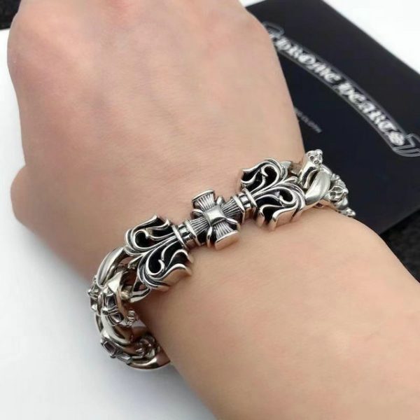 Domineering cross men's tide European and American retro bracelet