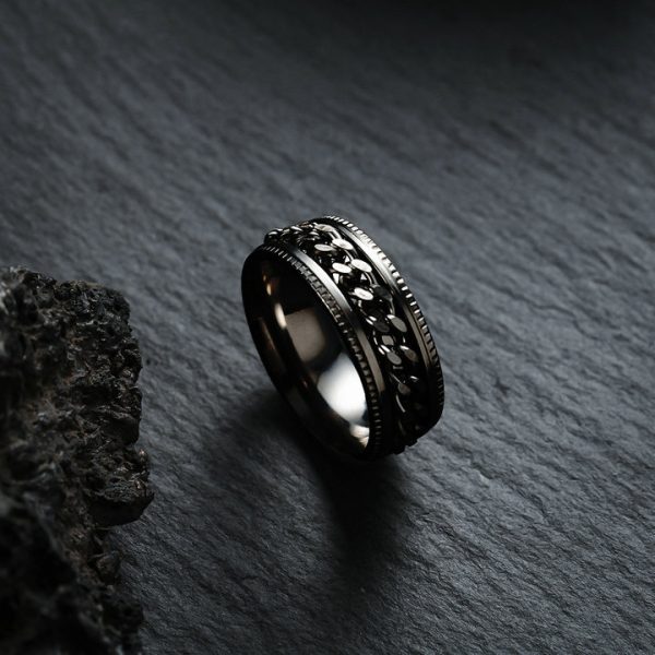 New vintage titanium steel cross pendant set, includes a necklace, bracelet, earrings, and ring. - 图片 7