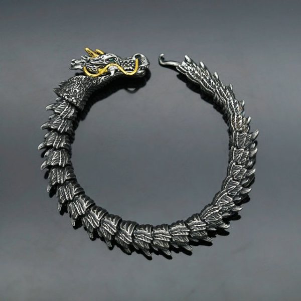 Retro domineering titanium steel faucet bracelet Retro stainless steel keel bracelet - 图片 3