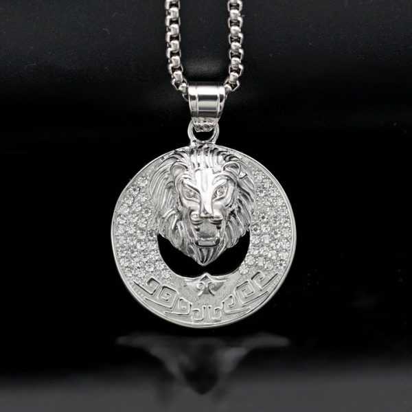 Sun lion head stainless steel gold-plated high-color retention pendant - 图片 3