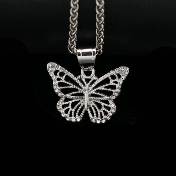 Light luxury butterfly stainless steel necklace decoration - 图片 2