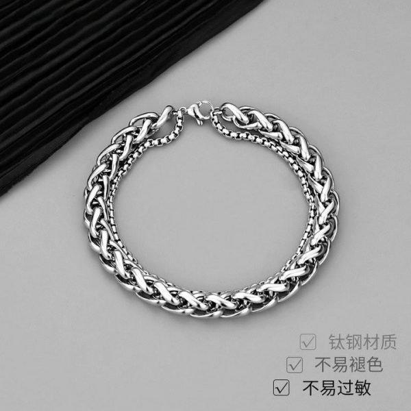 Men's New Stainless Steel Double-Layer Dragonbone Bracelet, Non-Fading High-End Feeling, Versatile Accessory for Women - 图片 2
