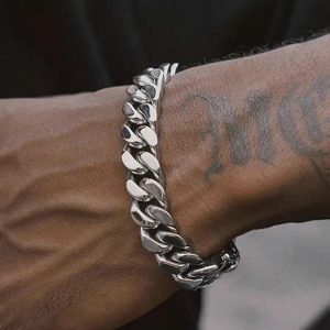 Titanium Steel Cuban Bracelet for Men, Non-Fading, Majestic and Unique Trendy Hip Hop Jewelry