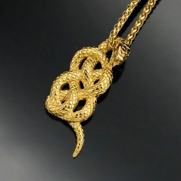Stainless steel gold-plated snake pendant - 图片 3