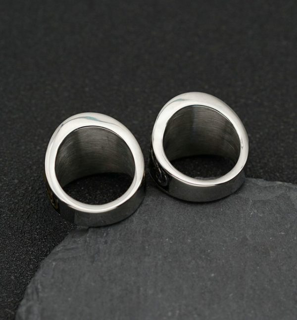 Viking Rune Compass Titanium Steel Ring, Celtic Knot Stainless Steel Finger Ring - 图片 2