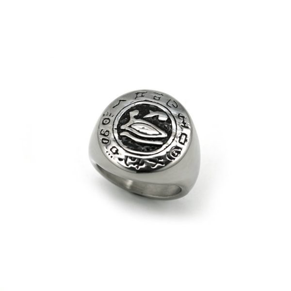 Ancient Egyptian Horus Eye Stainless Steel Ring, Pharaoh Eagle Head God's Eye Ring - 图片 4