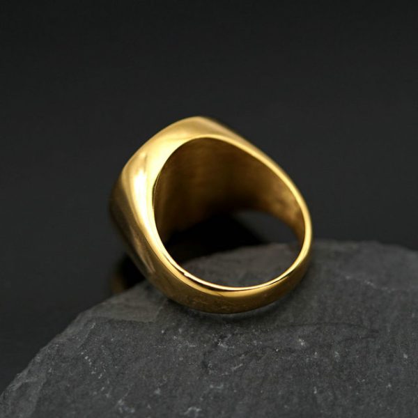 Retro Tai Chi Pattern Black and White Diamond Stainless Steel Ring for Men Titanium Steel Bangle - 图片 2