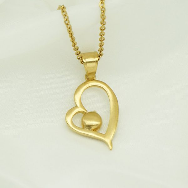 Heart-shaped stainless steel diamond-encrusted love pendant, Valentine's Day 520 necklace gift. - 图片 5