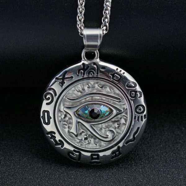 Ancient Egyptian Horus' Eye Titanium Steel Pendant Pharaoh Eagle Head God Eye - 图片 3