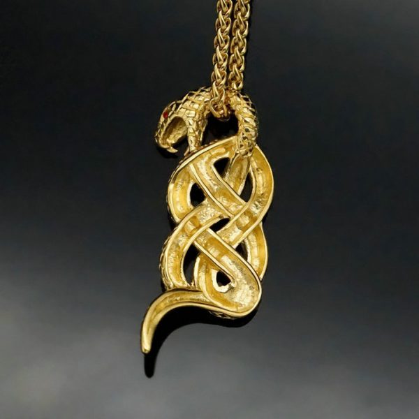 Stainless steel gold-plated snake pendant - 图片 2