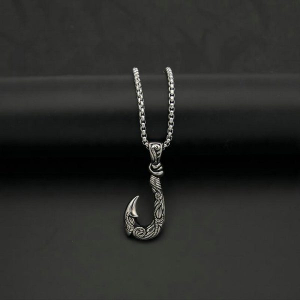 Men's Stainless Steel Pendant Necklace Viking Legend Boat Anchor Hook Pendant - 图片 4