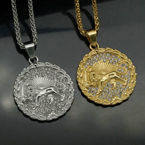 Lion Stainless Steel Animal Pendant - 图片 2