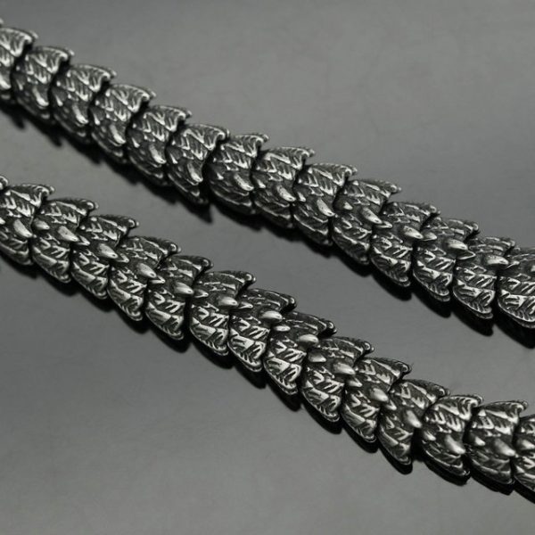 Retro Majestic Titanium Steel Dragon Head Bracelet, Vintage Stainless Steel Dragon Bone Armlet - 图片 4