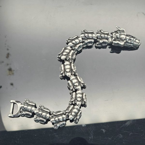 Retro European and American Style Dragon Bone Necklace, Majestic Titanium Steel Dragon Shape Dragon Scale Bracelet - 图片 4