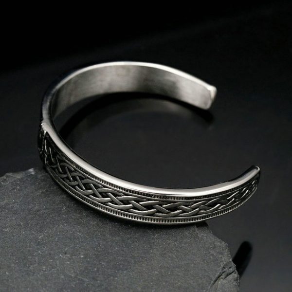 Viking Thor's Hammer Retro Open Stainless Steel Bangle from Nordic Cross-border Hot Sellers - 图片 2