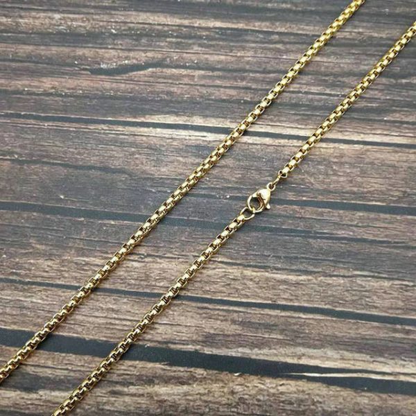 Square Pearl Stainless Steel Necklace, Titanium Steel Jewelry Chain, Hip-Hop Trendy Versatile Link - 图片 2