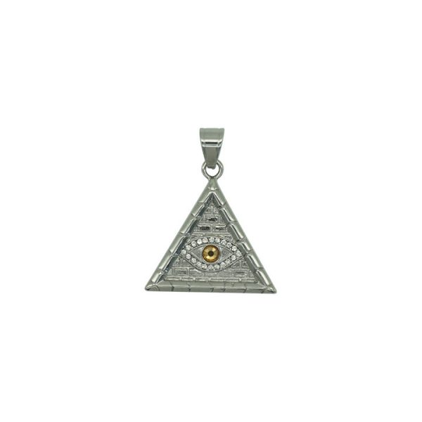 Ancient Egyptian Pyramid Angel's Eye Titanium Steel Pendant The Eye of Horus Ornament - 图片 3