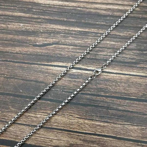 Square Pearl Stainless Steel Necklace, Titanium Steel Jewelry Chain, Hip-Hop Trendy Versatile Link - 图片 3