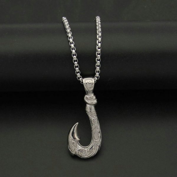 Men's Stainless Steel Pendant Necklace Viking Legend Boat Anchor Hook Pendant - 图片 2