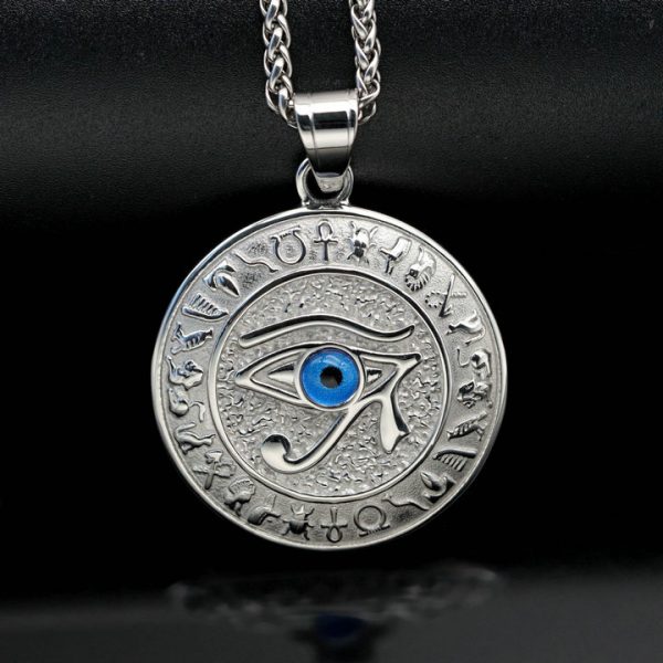 Ancient Egyptian Horus' Eye Titanium Steel Pendant Pharaoh Eagle Head God Eye - 图片 4