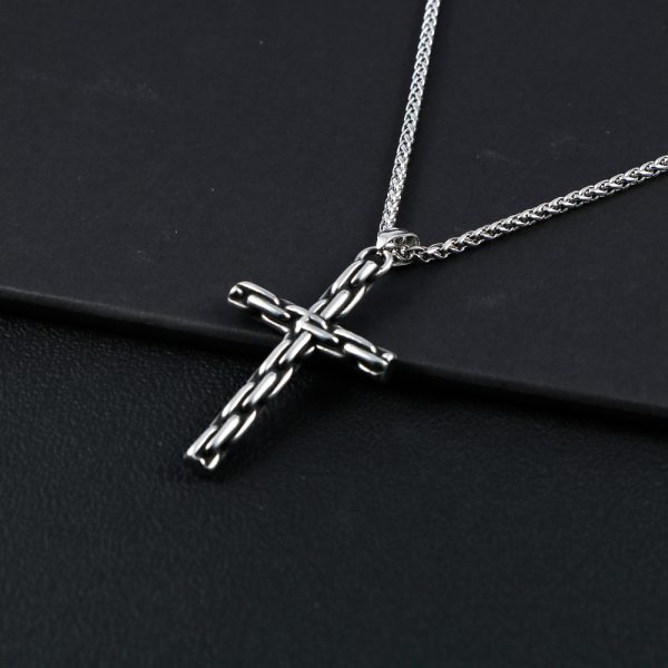 Hip-hop iron chain cross stainless steel necklace European and American men's pendant personalized titanium steel accessories - 图片 2