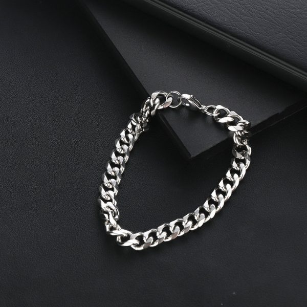 Vintage cross titanium Cuban chain necklace set, personalized double-layer necklace, hip-hop street collar chain, minimalist design - 图片 3
