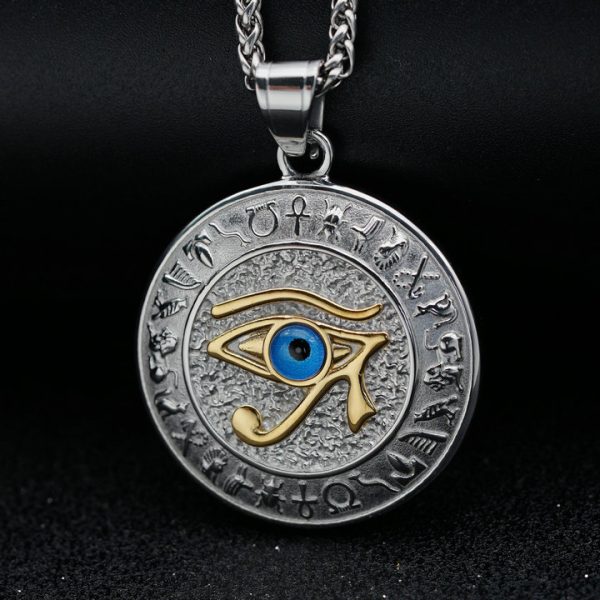 Ancient Egyptian Horus' Eye Titanium Steel Pendant Pharaoh Eagle Head God Eye - 图片 5