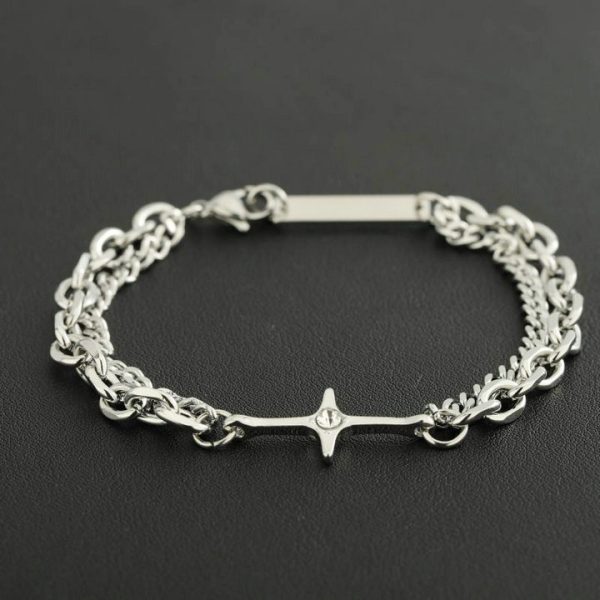 Starlight bracelet for men, made of titanium steel, with a cross that doesn't fade - 图片 3