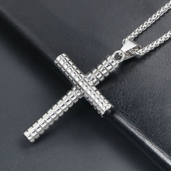 Cross necklace for men's simple pendant motorcycle pattern accessories - 图片 3