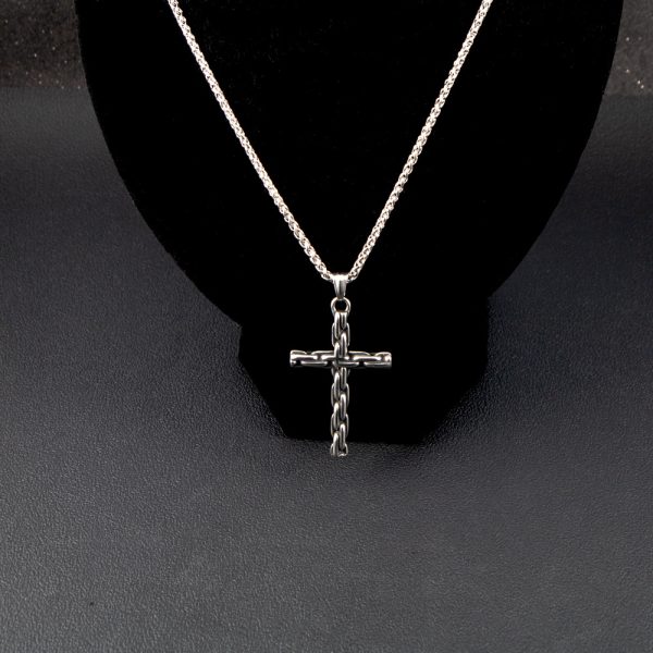 Hip-hop iron chain cross stainless steel necklace European and American men's pendant personalized titanium steel accessories - 图片 3