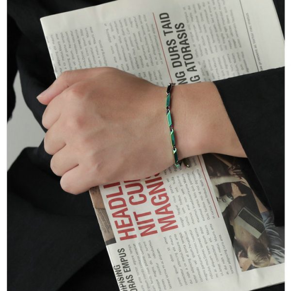 Men's Trendy Titanium Steel Handchain, Non-Fading Simple and Reserved Style, High-End Feeling, Uncommon Bracelet for Men, Male Jewelry - 图片 3