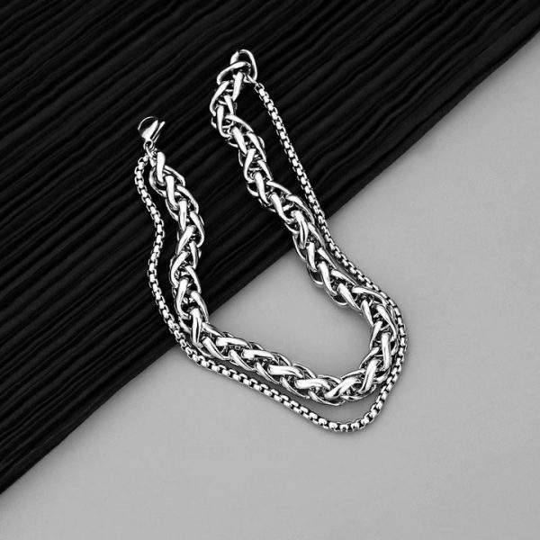 Men's New Stainless Steel Double-Layer Dragonbone Bracelet, Non-Fading High-End Feeling, Versatile Accessory for Women - 图片 3