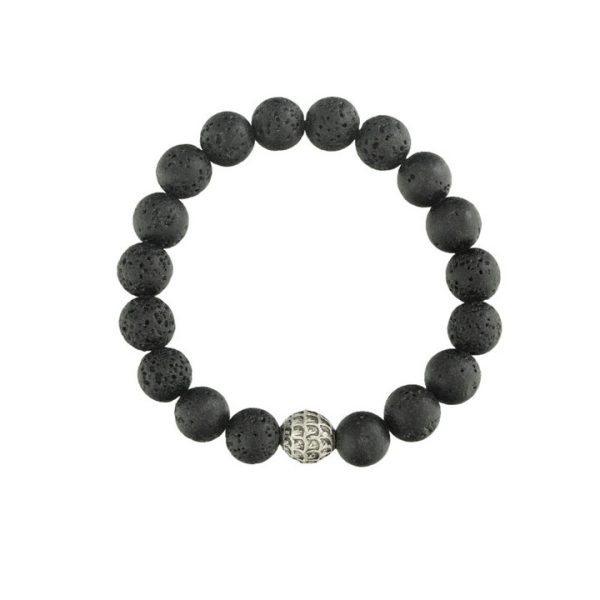 Men's trendy reverse scale bracelet with all-match round beads - 图片 6
