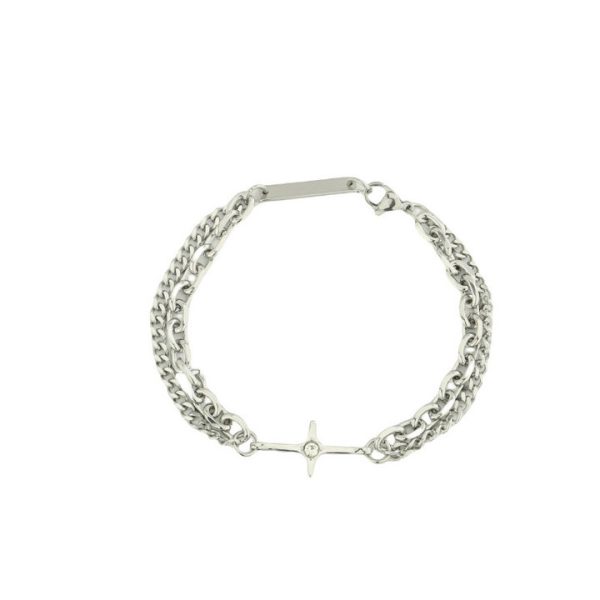 Starlight bracelet for men, made of titanium steel, with a cross that doesn't fade - 图片 5