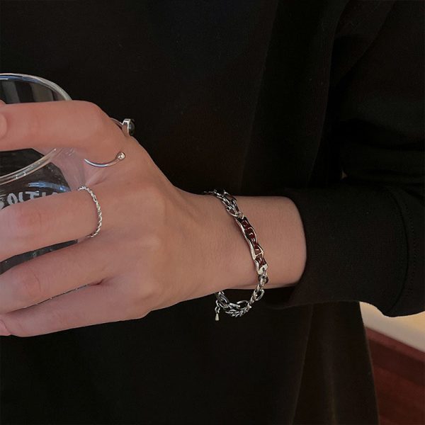 Titanium steel double-layer letter bracelet for men and women, fade-resistant, minimalist style - 图片 9