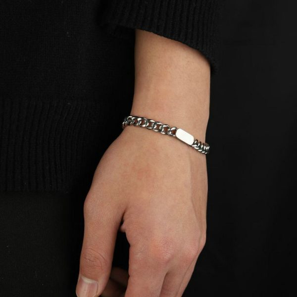 Cuban Link Bracelet New Men's Trendy Titanium Steel women‘ - 图片 3