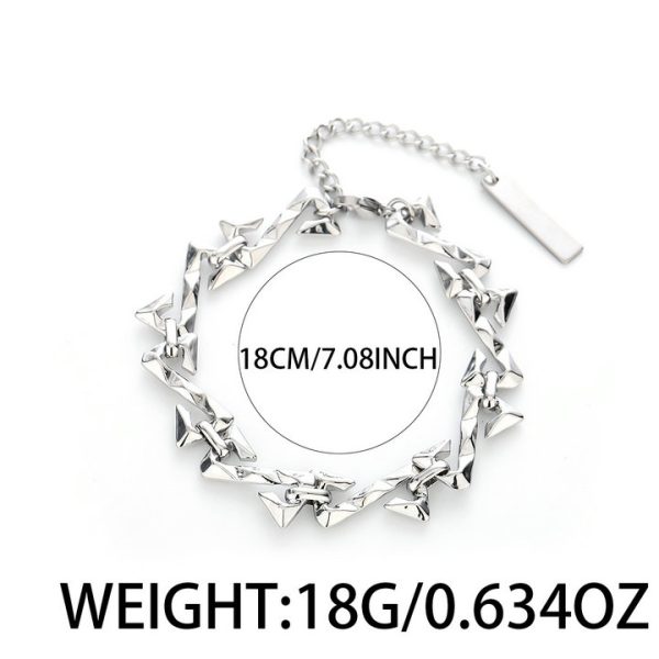 Men's and Women's Letter Bracelet, Prickly Chain for Versatile High-End Fashion, New Cuban Link Accessory - 图片 5