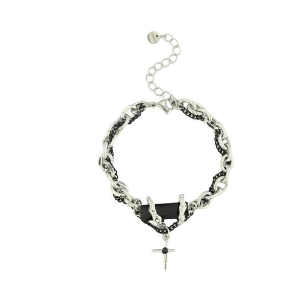 Black Diamond Star Body Winding Bracelet for Men, Cool and Simple INS Stylish Titanium Steel - 图片 6