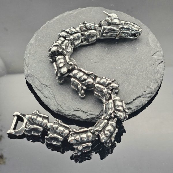 Retro keel chain domineering titanium steel dragon shape dragon scale bracelet - 图片 3