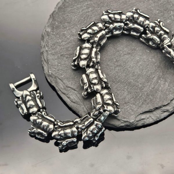 Retro keel chain domineering titanium steel dragon shape dragon scale bracelet - 图片 2