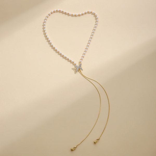 Personalized pearl butterfly necklace ins trendy versatile niche pendant cold style light luxury collarbone - 图片 6